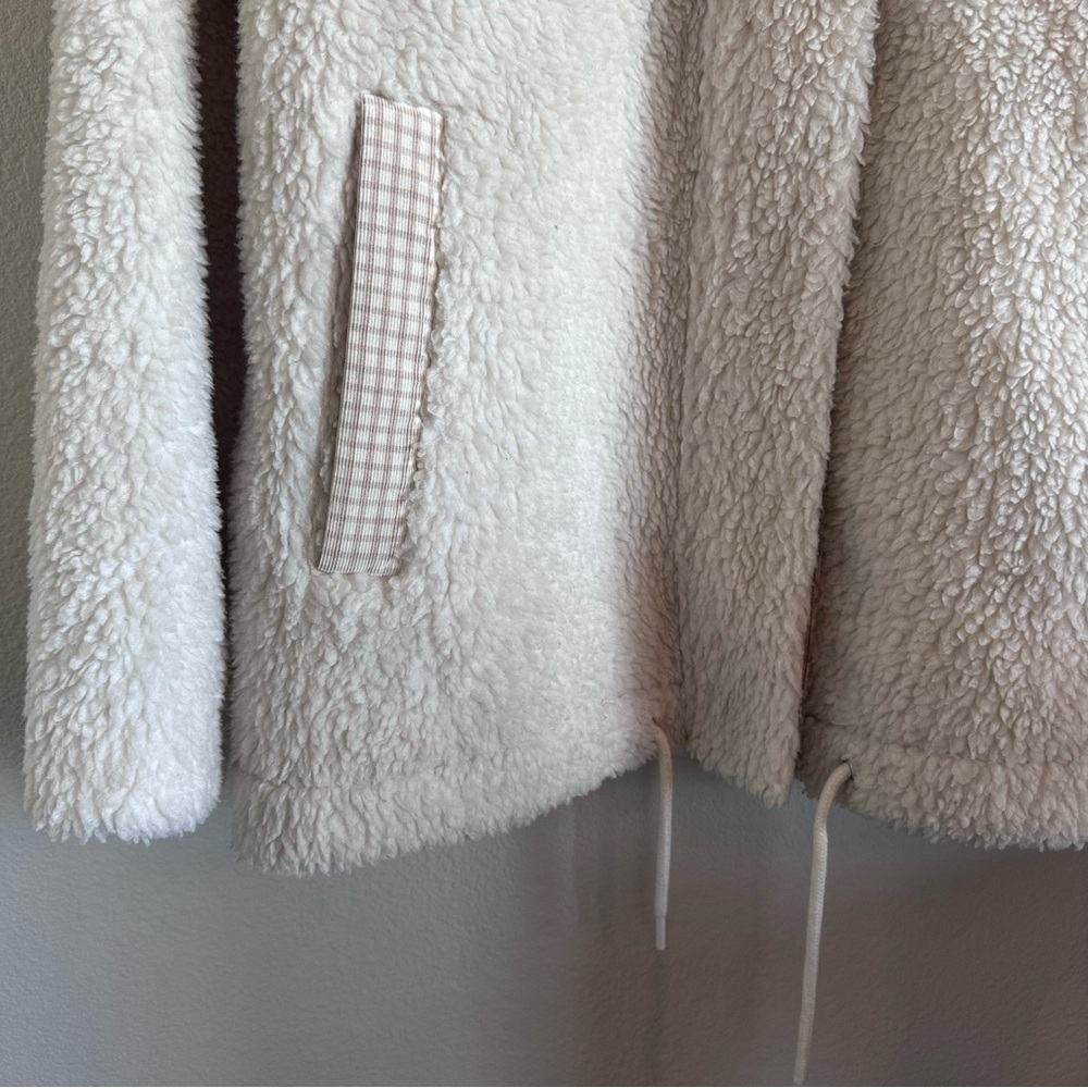 Madewell Resourced Sherpa Zip Up Jacket L Cream - Picture 6 of 14